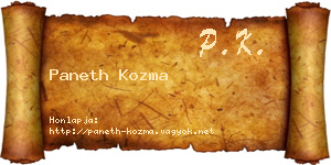 Paneth Kozma névjegykártya